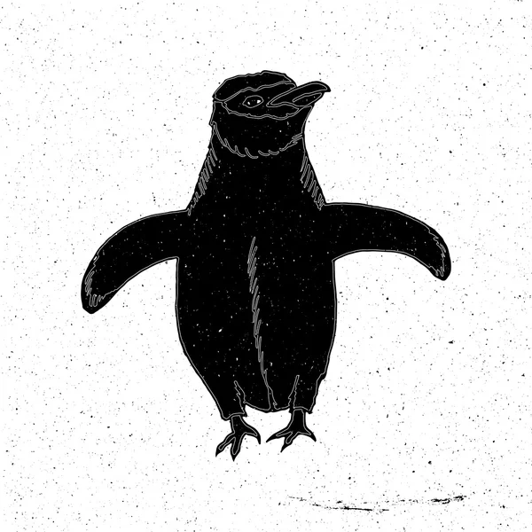 Pingüino dibujado a mano — Archivo Imágenes Vectoriales