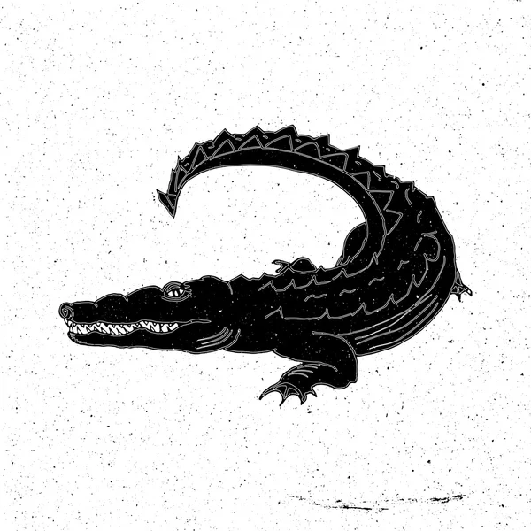 Crocodile dessiné à la main — Image vectorielle