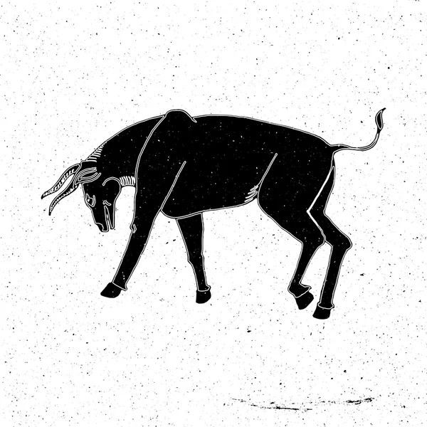 Ručně kreslenou býk ve stojanu — Stockový vektor