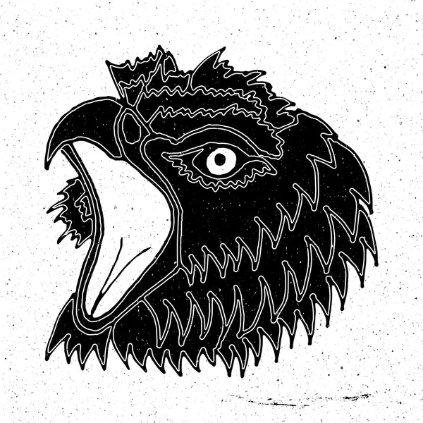 Dessiner la tête d'un aigle hurlant — Image vectorielle