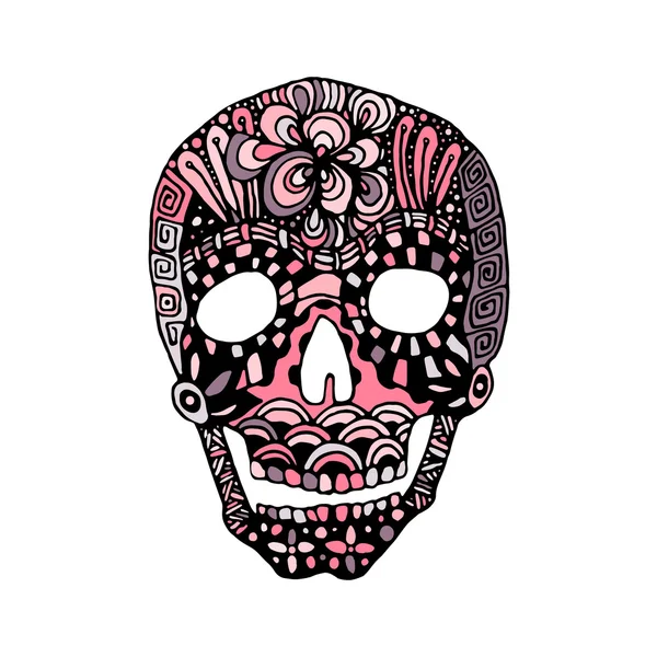 Hand draw a skull zentangle trend patterns — Stockfoto