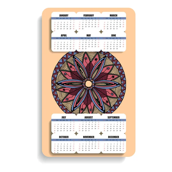 Color vertical yoga calendar — Stockfoto