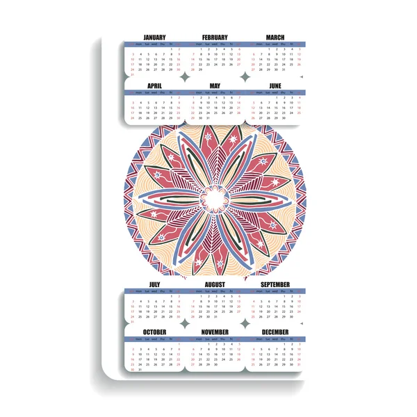 Color vertical yoga calendar — Stockfoto