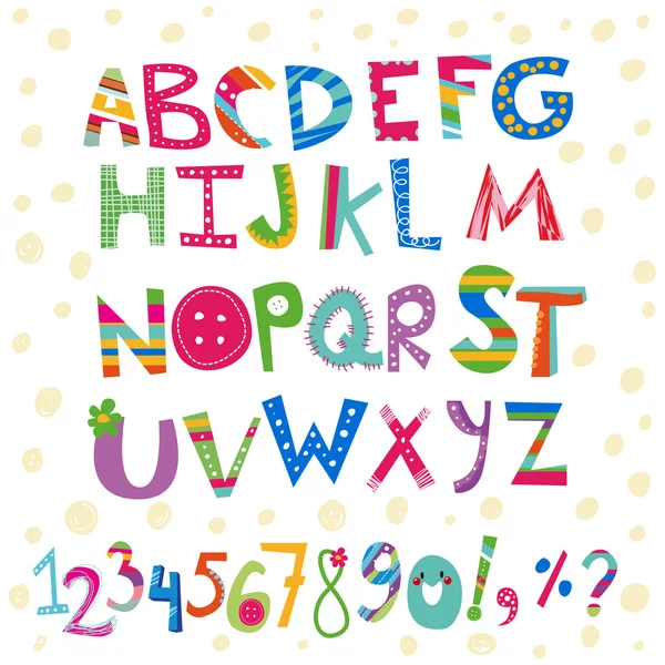 Cartoon childish color alphabet — Stock Vector