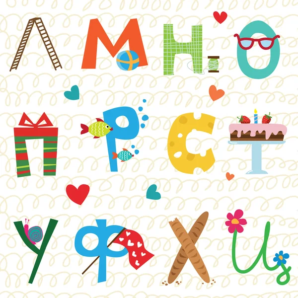 çizgi film Rus alfabe seti