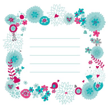 Çiçekli tebrik kartı.