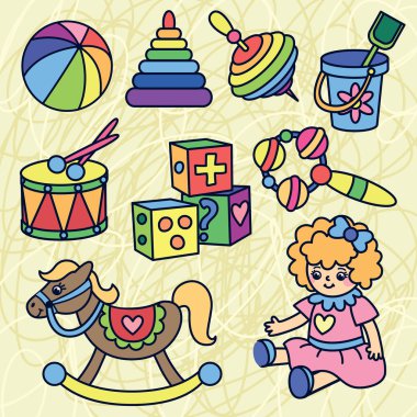 çocuk oyuncakları karikatür simgeleri