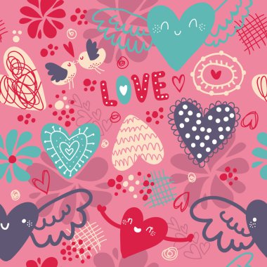 Romantik Kalp love desen