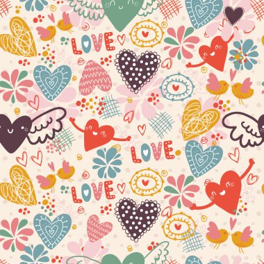 Romantik Kalp love desen