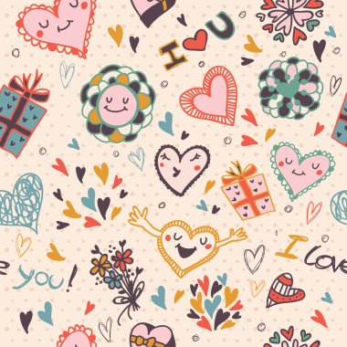 Romantik Kalp love desen