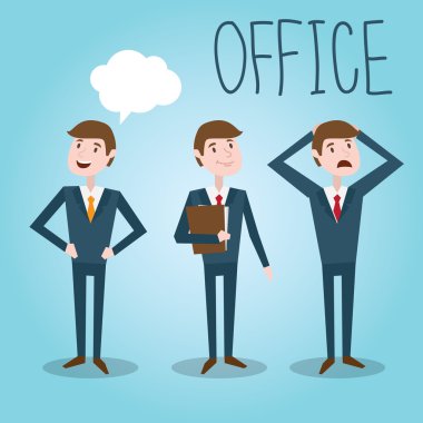 çizgi film office erkek işçilerin ayarla