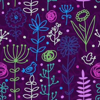 Soyut renkli çiçek deseni