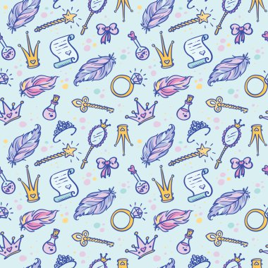 çizgi film Prenses seamless modeli