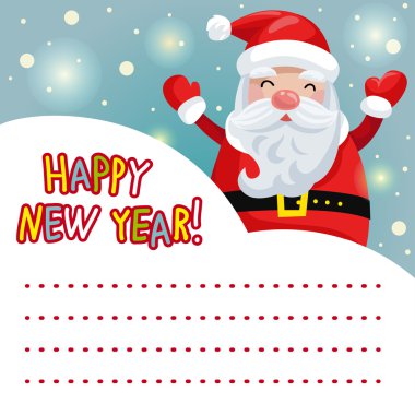 Noel Baba yeni yıl kartı