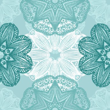 Yuvarlak dantel kar taneleri kartı