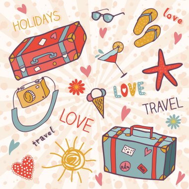 seyahat, tatil simgeler kümesi