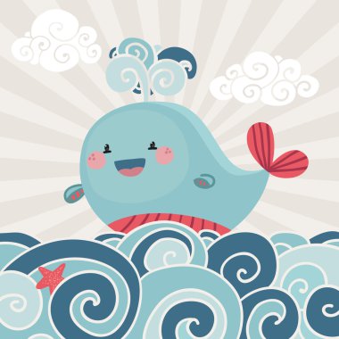 çizgi film balina deniz