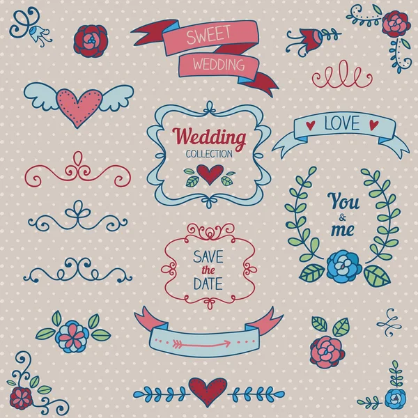 Düğün tasarım öğeleri kümesi