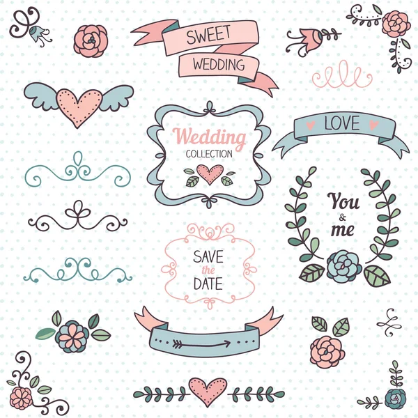 Düğün tasarım öğeleri kümesi