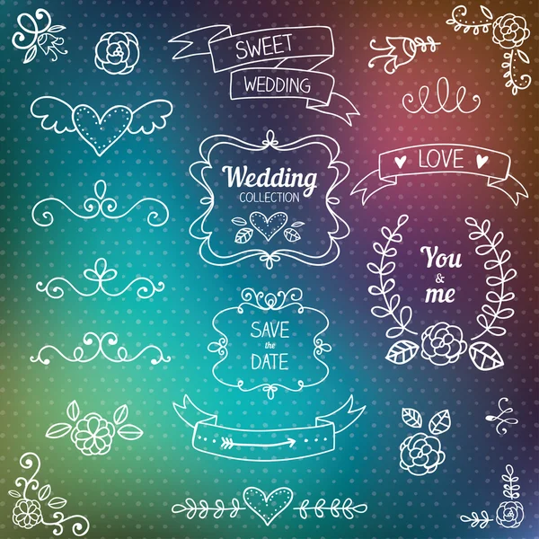 Düğün tasarım öğeleri kümesi