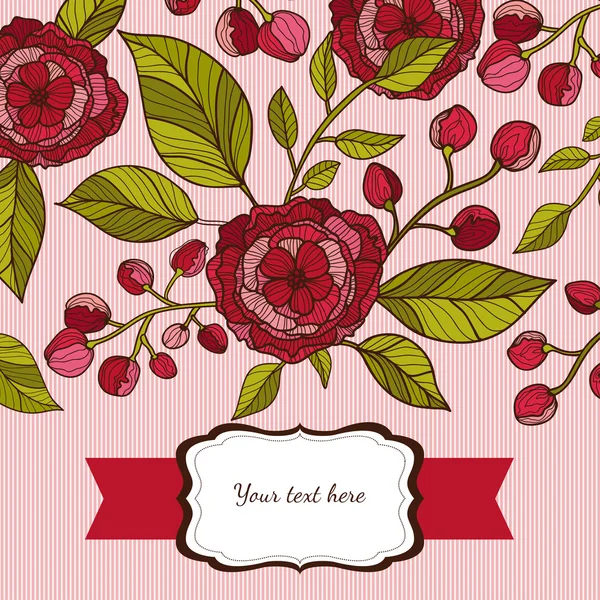 Carte florale décorative — Image vectorielle