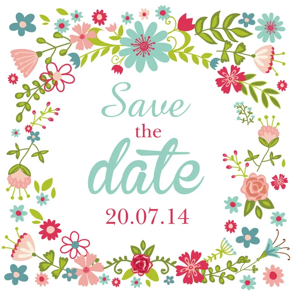 Daveti veya düğün çiçek kartı 