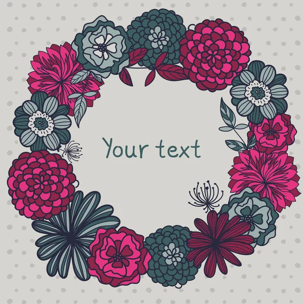 Cadre décoratif floral — Image vectorielle