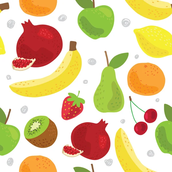 Kleurrijke vruchten patroon — Stockvector