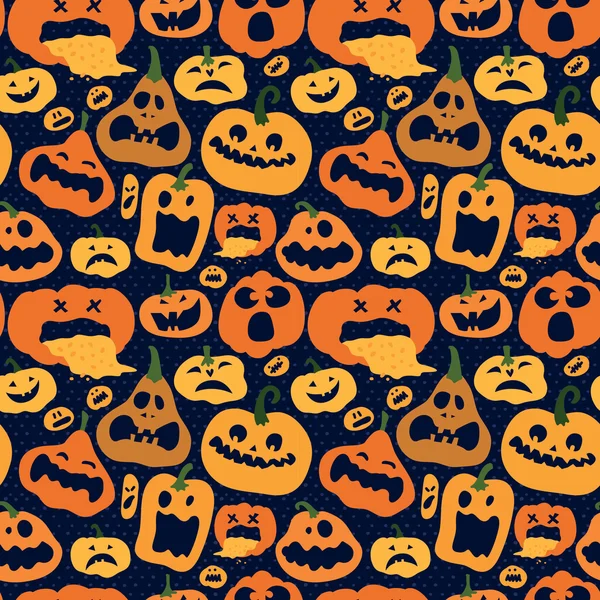 Patrón de calabazas de Halloween — Vector de stock