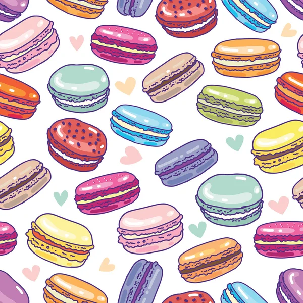 Zoete macarons patroon — Stockvector