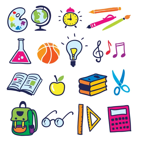 okul ve çalışma Icons set