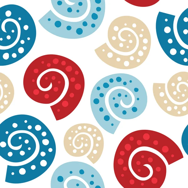 Seashells seamless pattern — Stock Vector