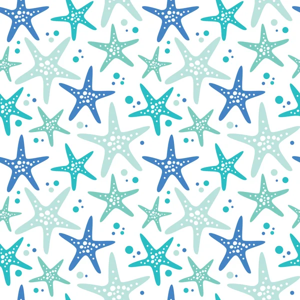Морской рисунок с морской звездой — стоковый вектор