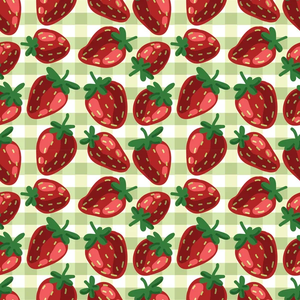 红色的草莓无缝模式 — 图库矢量图片