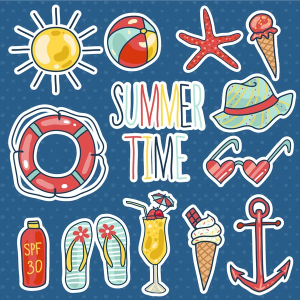 Icons set yaz seyahat etmek tatiller