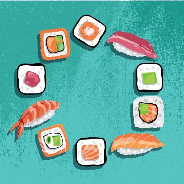 Sushi rola fundo —  Vetores de Stock