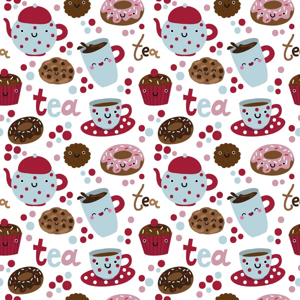tea and sweets seamless pattern