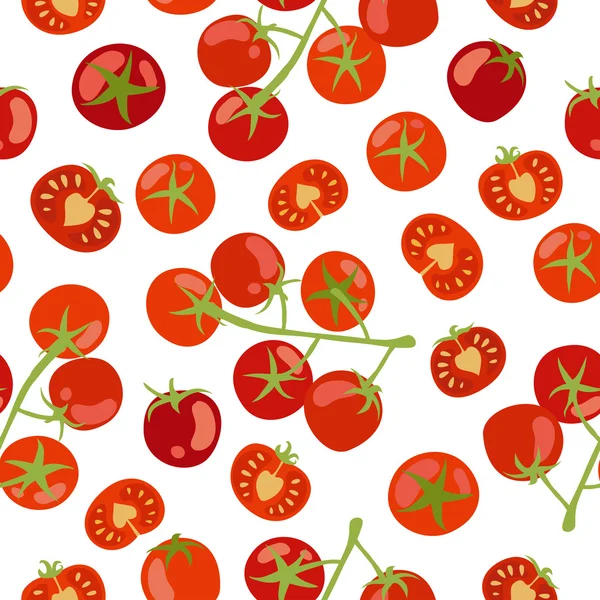 Patrón sin costuras de tomates rojos — Vector de stock