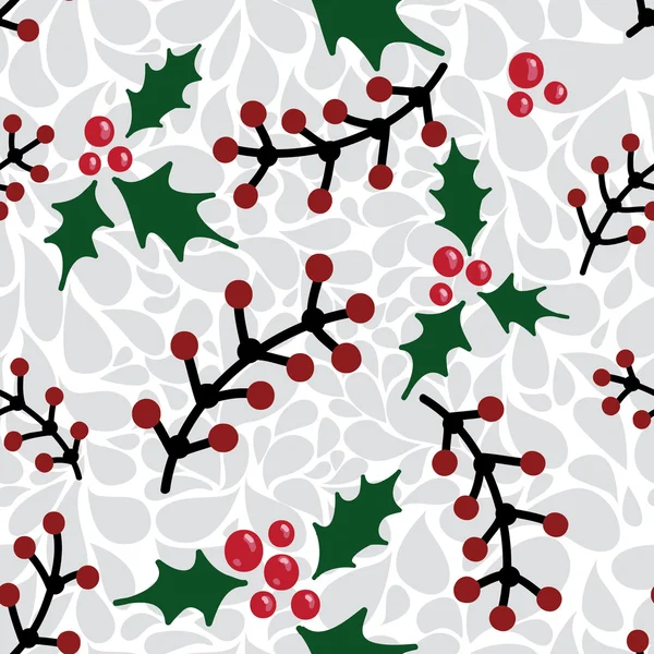 Holly berry Christmas pattern — стоковый вектор