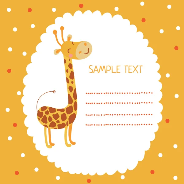Cartoon giraffe greeting card — Stock Vector