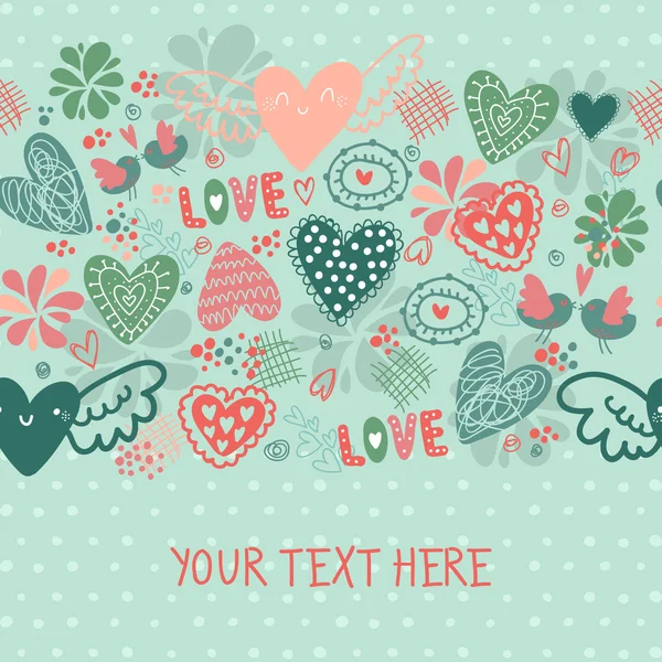 Love hearts banner — Stock Vector