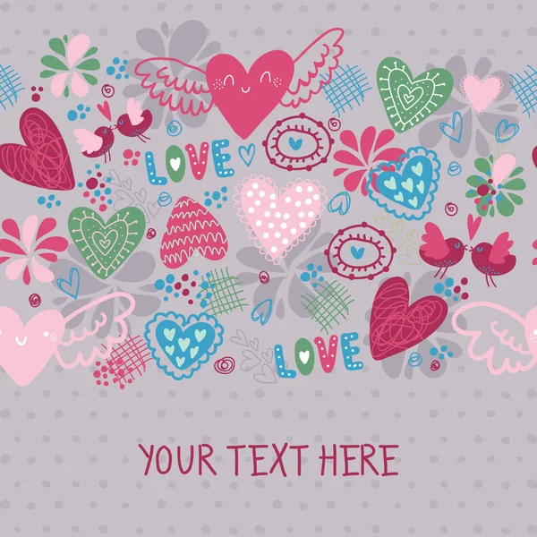 Love hearts banner — Stock Vector