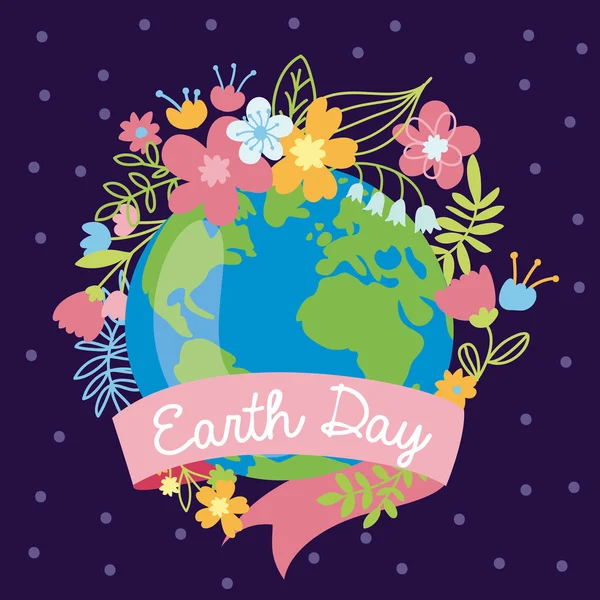 环保，绿色能源概念、 可爱的矢量图。拯救地球明信片。世界地球日、 世界环境日 — 图库矢量图片