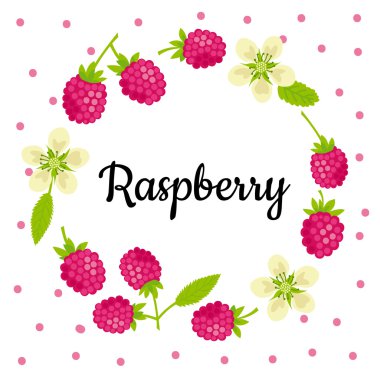 beyaz arka plan üzerinde ahududu çelenk. 