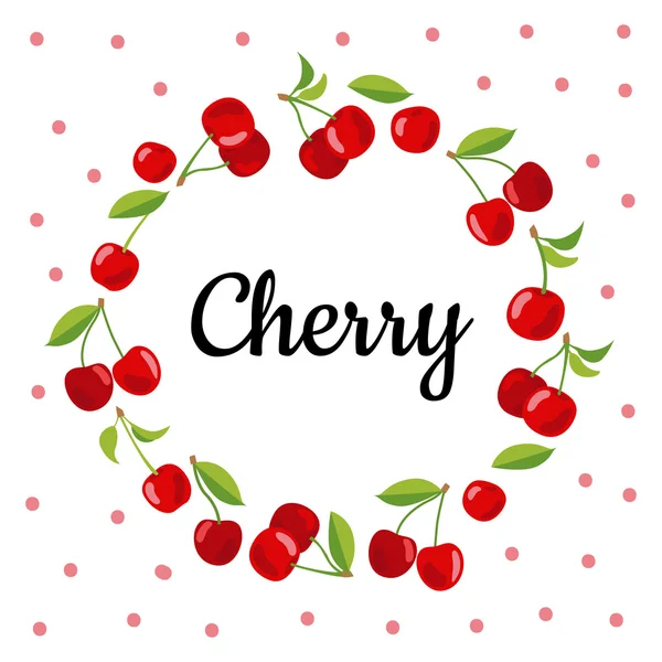 beyaz arka plan üzerinde kiraz çelenk. 