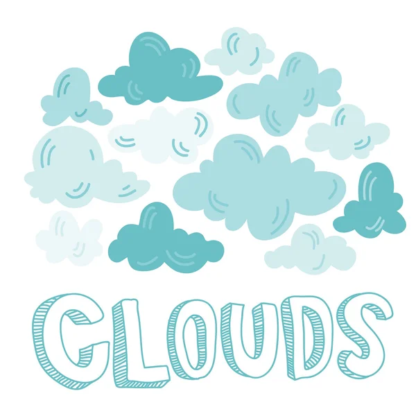 シームレスかわいい雲のパターン — ストックベクタ