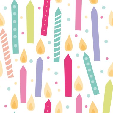 Sevimli vektör doğum günü seamless modeli