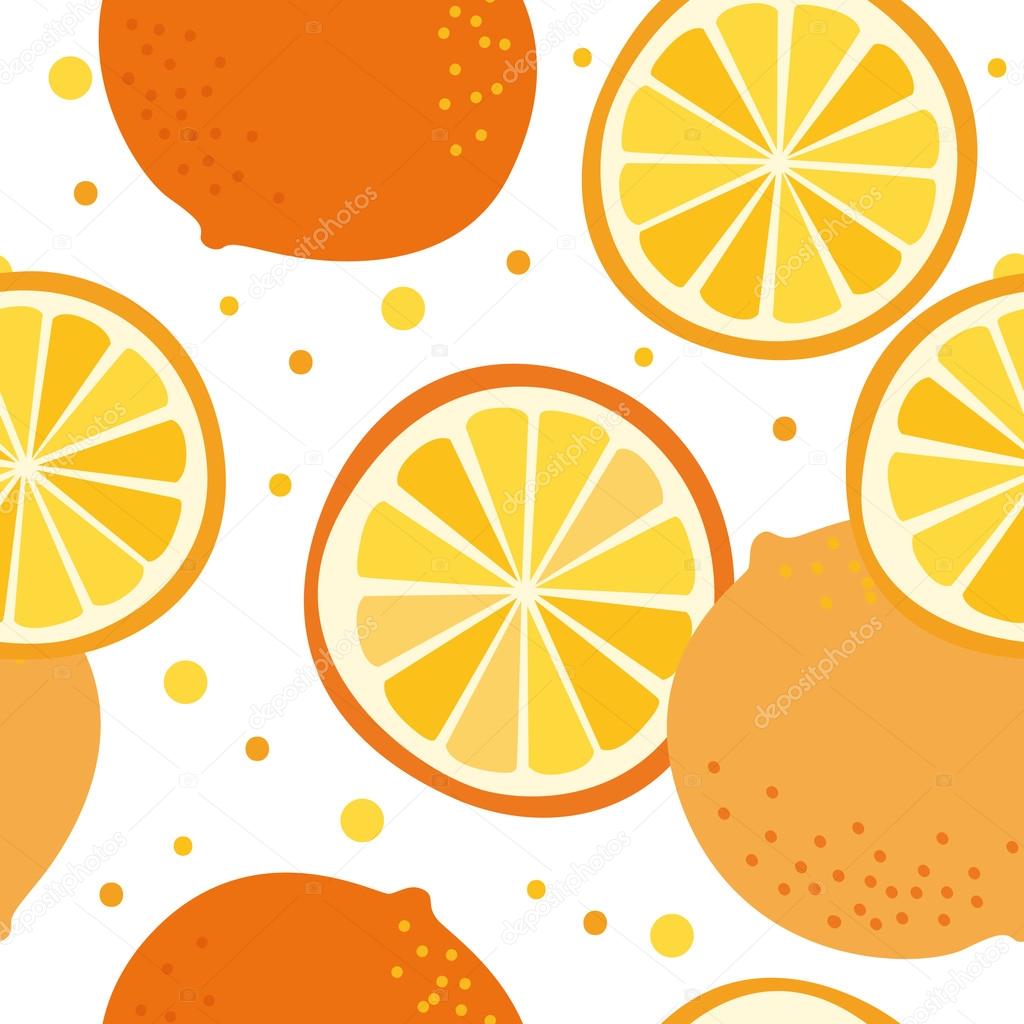 Vector pattern with oranges