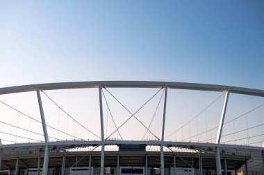 Fragment of the Silesian Stadium - construction of the roofing, Chorzow, Silesia, Poland
