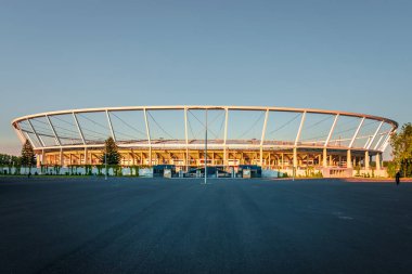 Panoramic view on Silesian Stadium, on a beautiful, sunny day. Chorzow, Silesia Poland. 